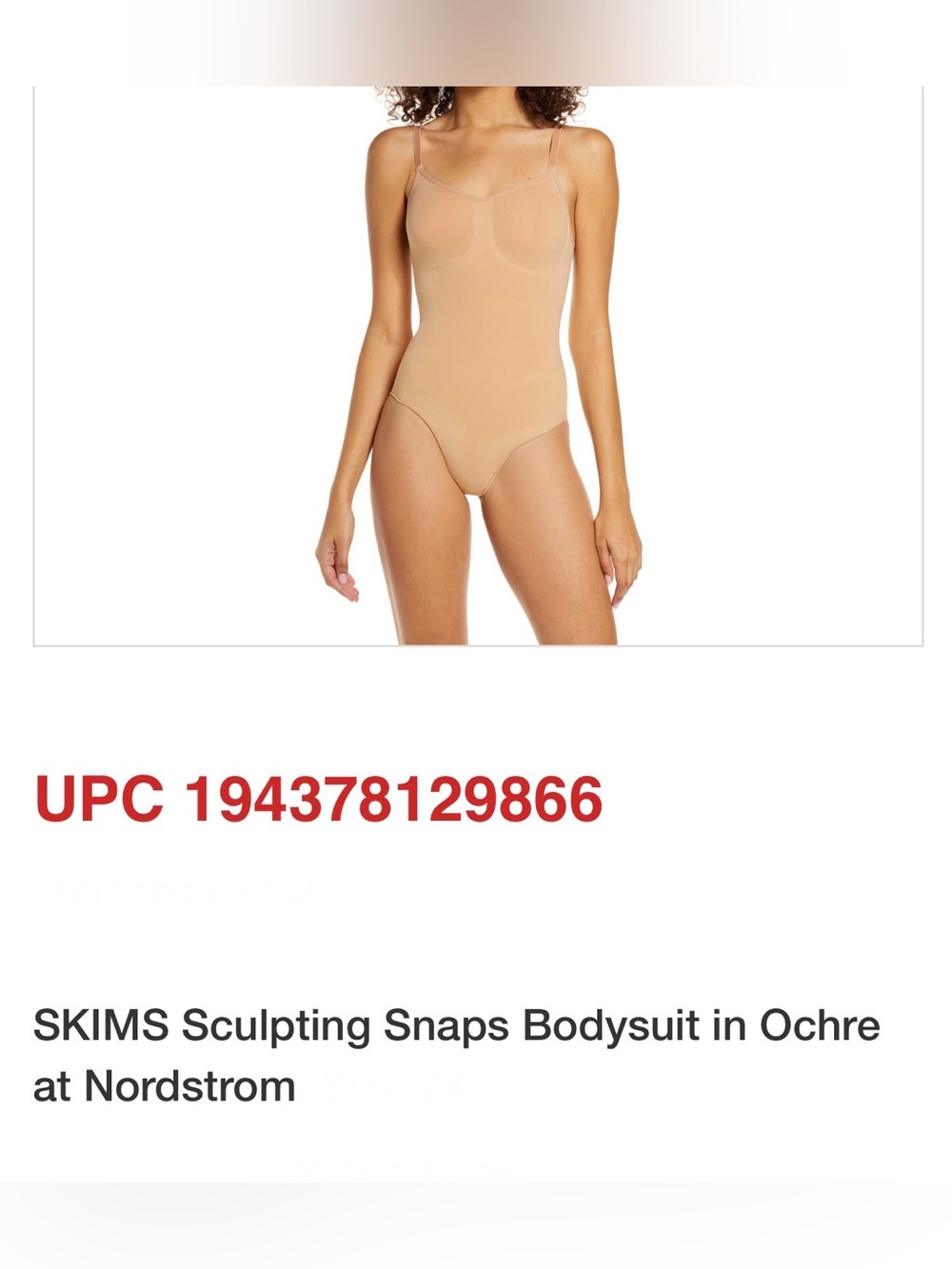 Nordstrom Customer Return  *  SKIMS Sculpting Bodysuit  |  Ochre